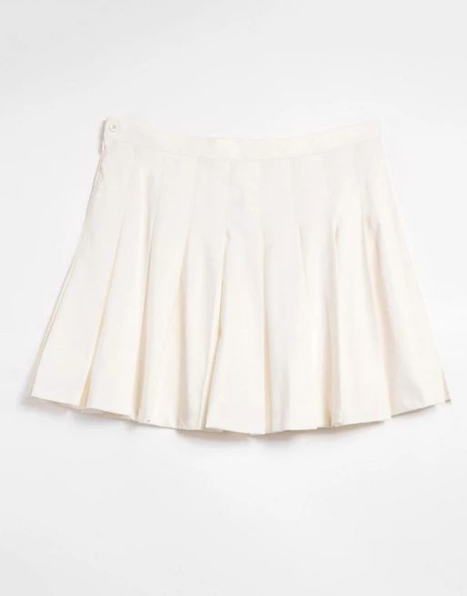Monki Marianne pleated mini skirt in white | ASOS (Global)