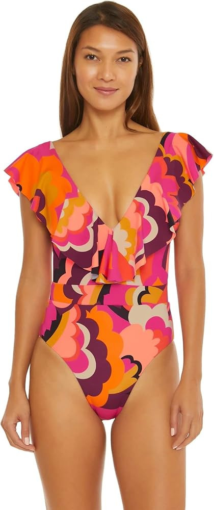 Trina Turk Women's Standard Fan Faire 1pc Ruffle | Amazon (US)