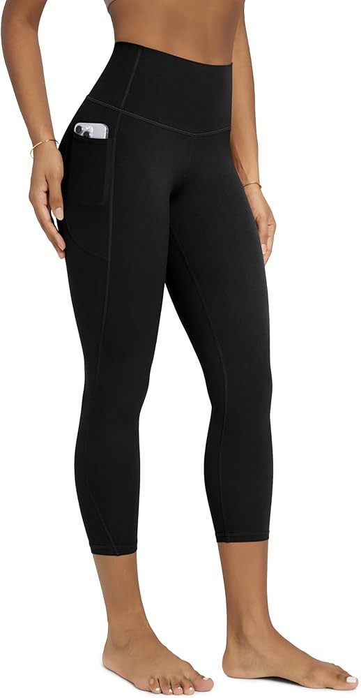 ODODOS Buttery Soft Lounge Yoga Leggings with Pockets for Women Cropped Length 23" High Waist Yog... | Amazon (US)