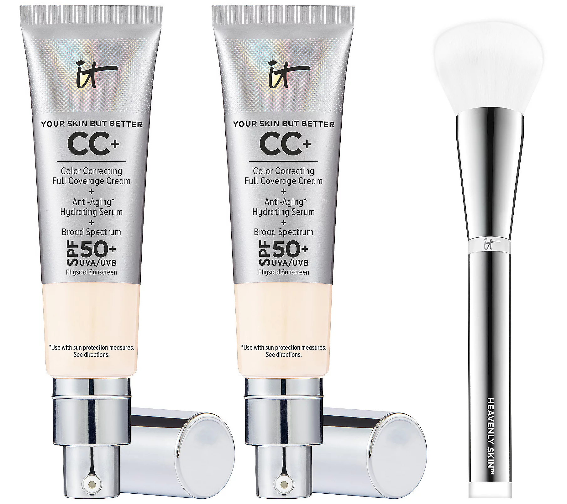 IT Cosmetics CC Cream SPF 50 Foundation Duo with Brush | QVC