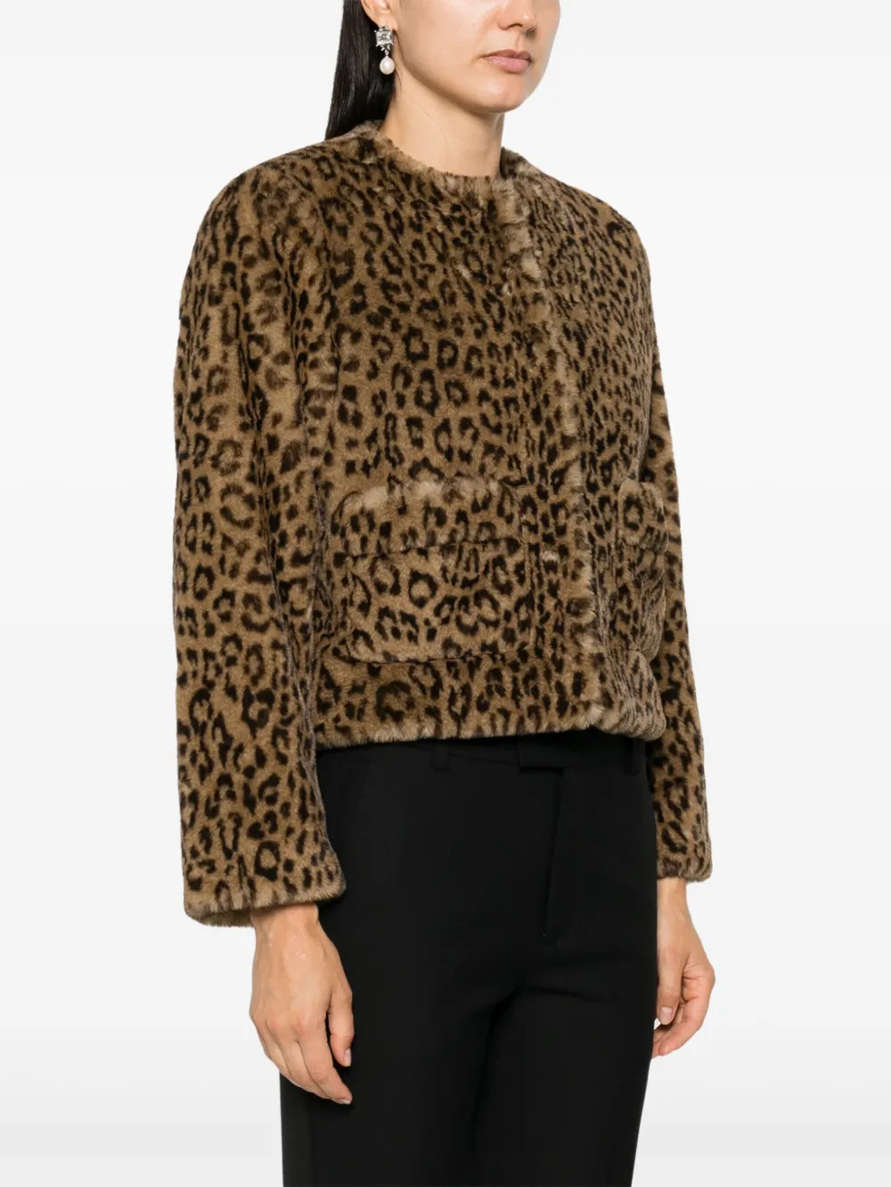 cropped faux-fur jacket | Farfetch Global