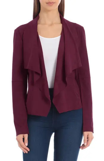 Bagatelle Draped Faux Suede Jacket in Plum at Nordstrom Rack, Size X-Large | Nordstrom Rack