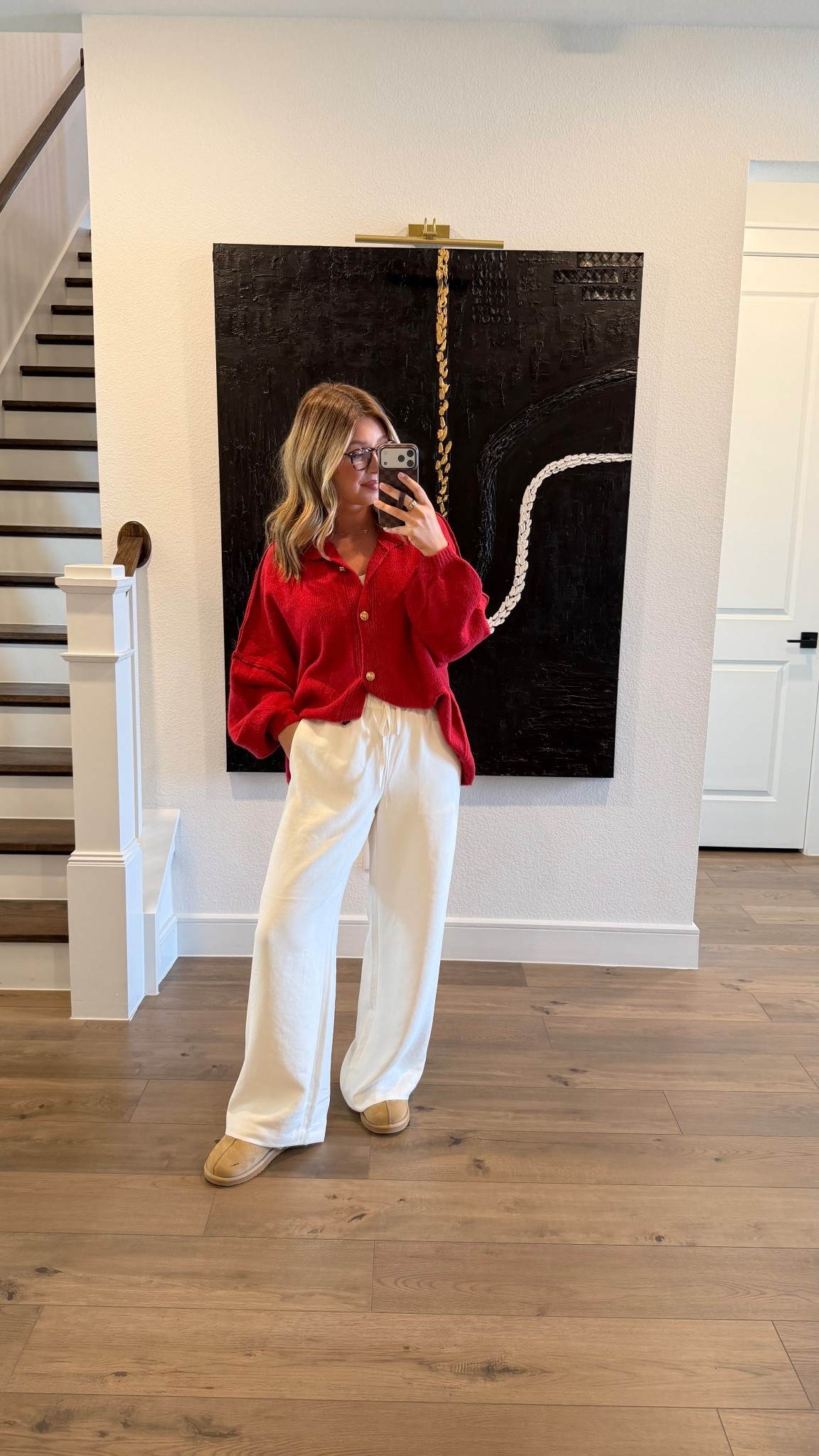 Podcast outfit. Size medium in cardigan and pants. Cardigan is super oversized 

#LTKootd