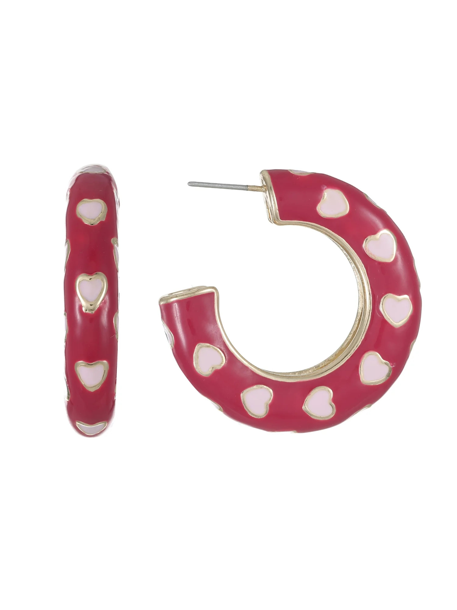 Way to Celebrate Valentine's Day Red Hoop Earrings, 1 Pair | Walmart (US)