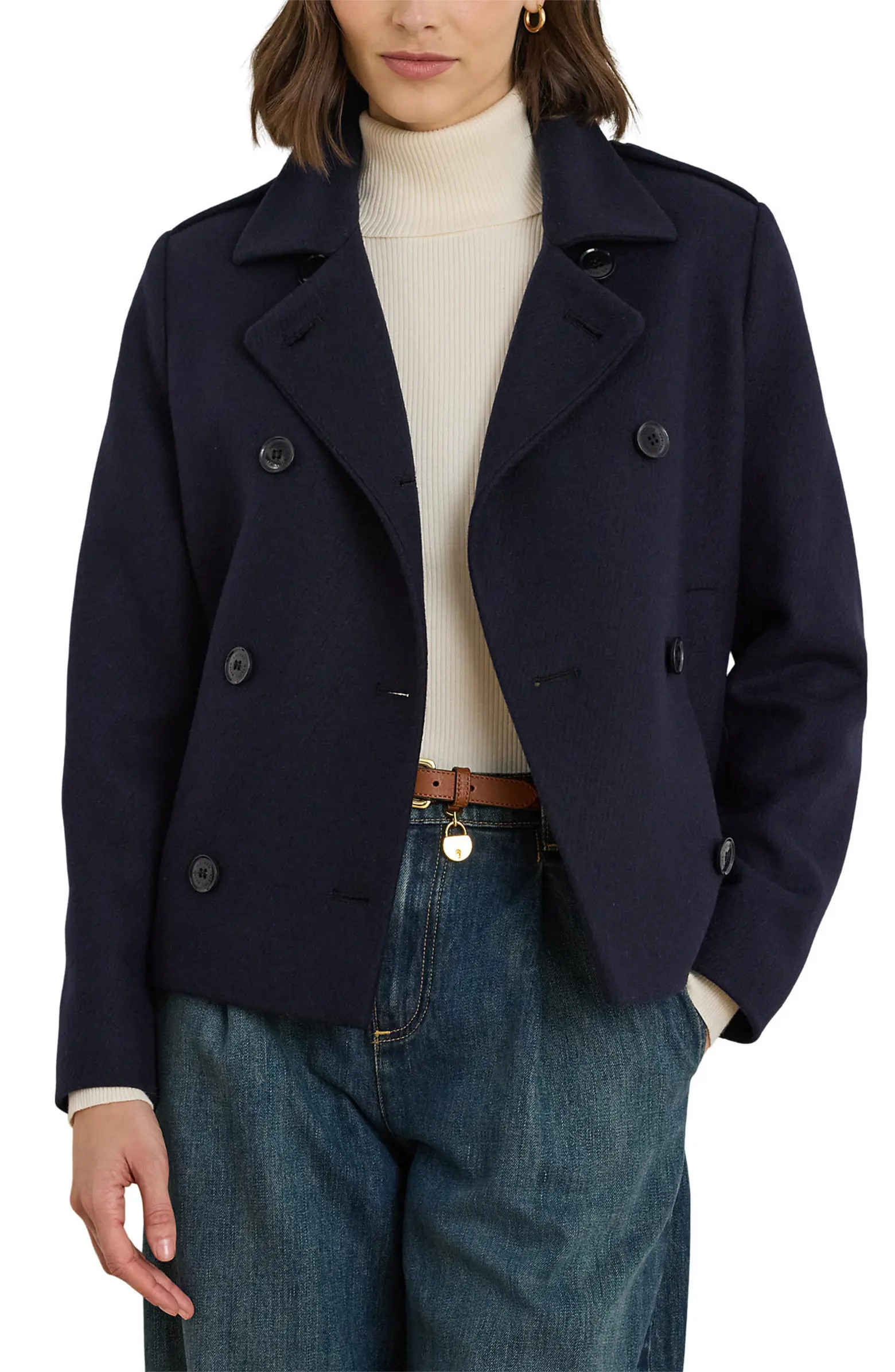 Double Breasted Wool Blend Twill Jacket | Nordstrom