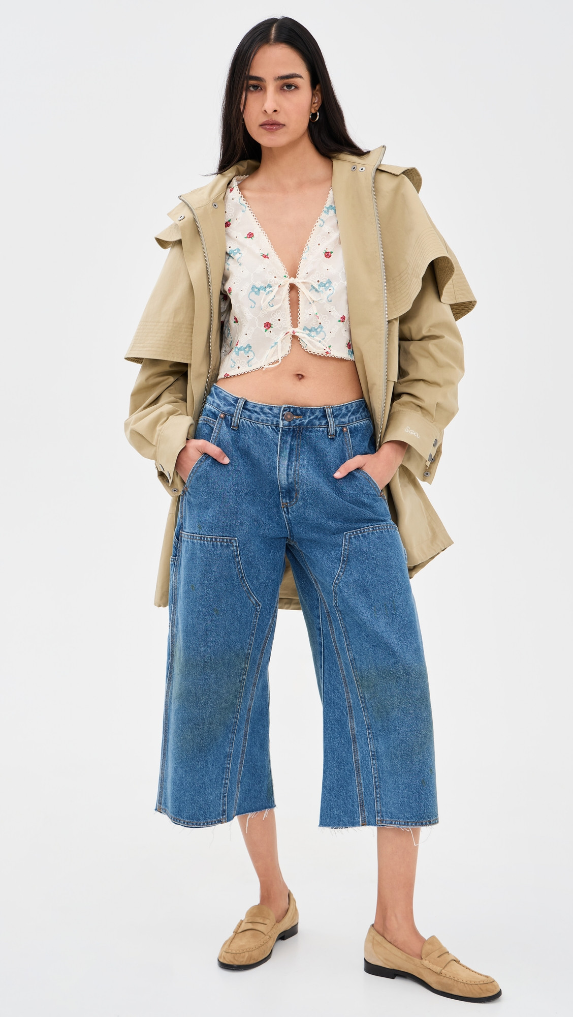 Sea Milene Denim Carpenter Culottes Blue 12 | Shopbop