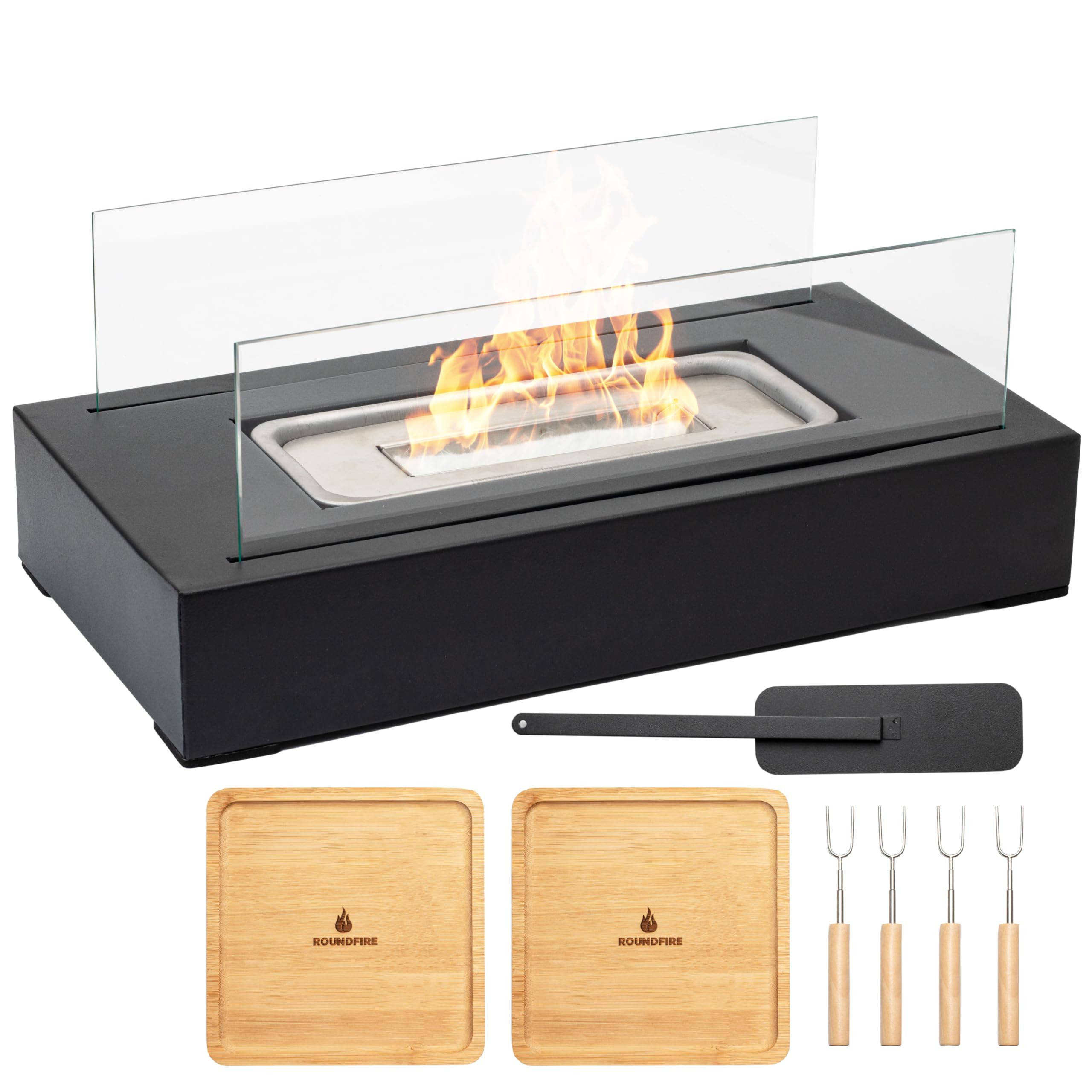 Roundfire Edge - Tabletop Fire Pit with Smores Kit - Ethanol Fire Pit, Fire Bowl, Table Top Fire ... | Amazon (US)