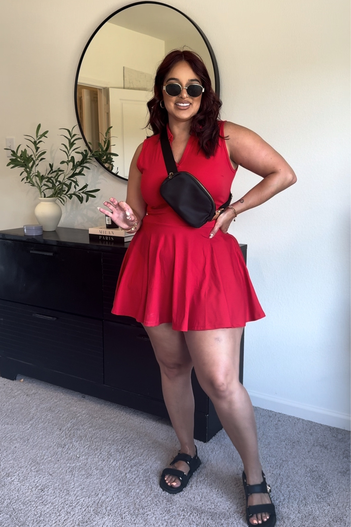 Wearing size XL in tennis dress 