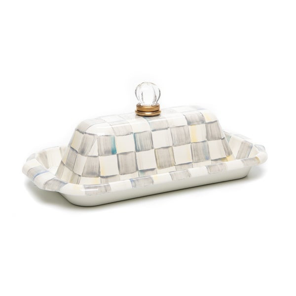 MacKenzie-Childs Sterling Check Butter Box | MacKenzie-Childs