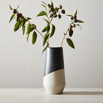 Half-Dipped Stoneware Vases - Multi Slate | West Elm (US)