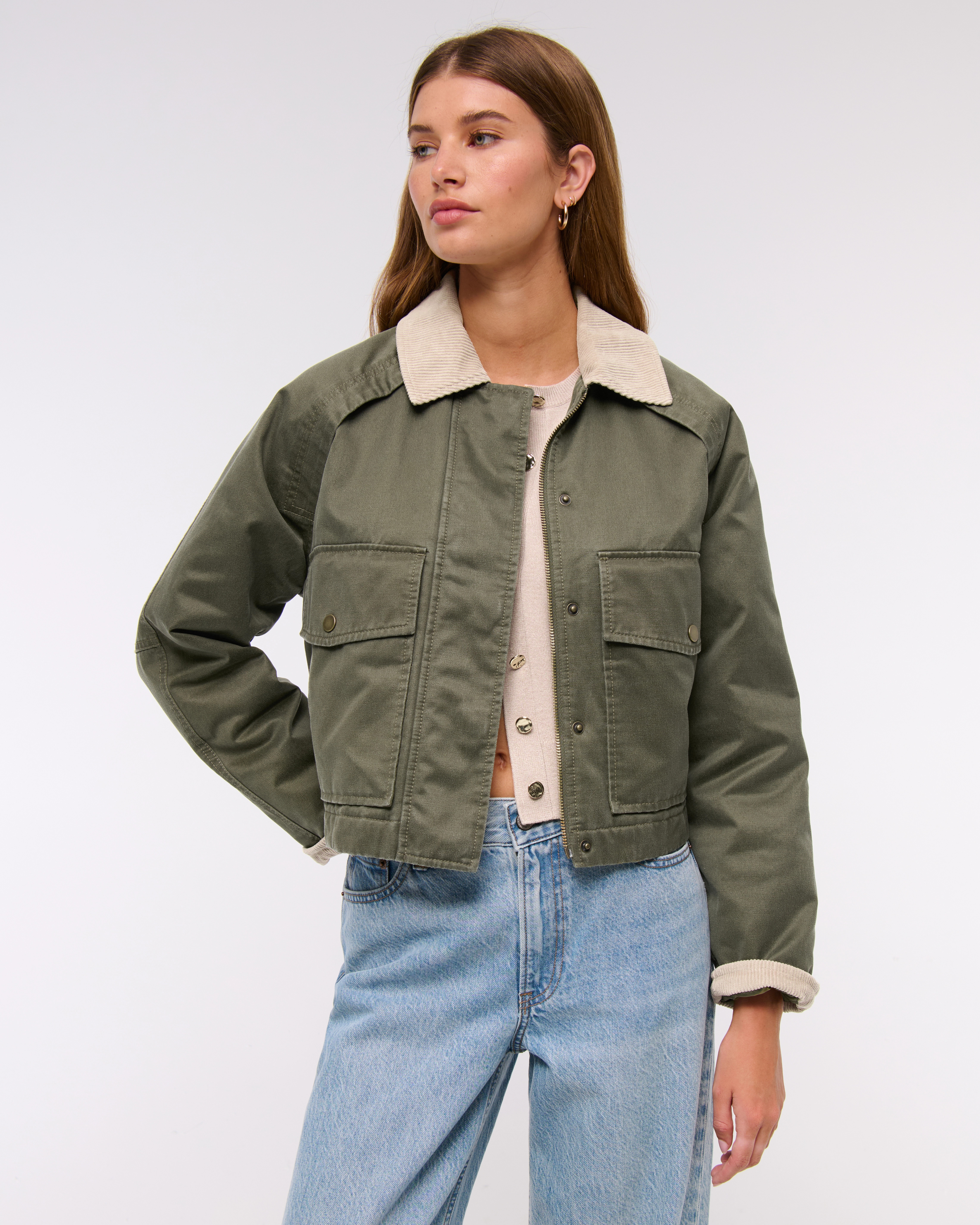 Short Waxed Chore Jacket | Abercrombie & Fitch (US)