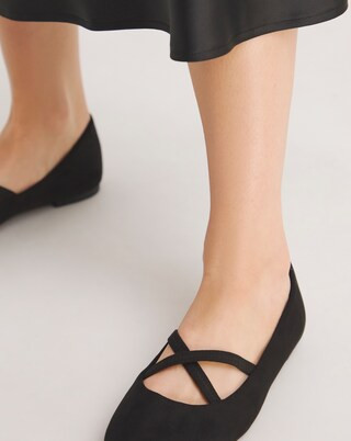 Margot Crossover Stretch Ballerina Shoes Extra Wide EEE Fit Simply Comfort | Simply Be (UK)