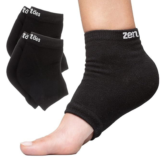 ZenToes Moisturizing Heel Socks 2 Pairs Gel Lined Toeless Spa Socks to Heal and Treat Dry, Cracke... | Amazon (US)