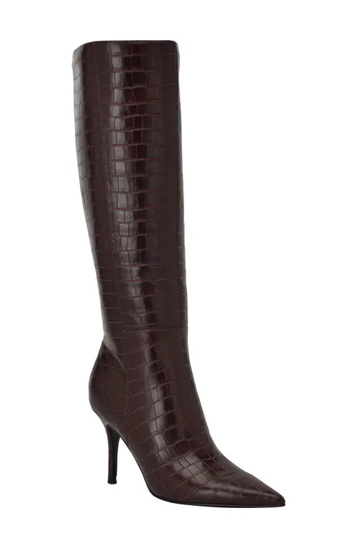 Gressa Croc Embossed Knee High Boot (Women) | Nordstrom