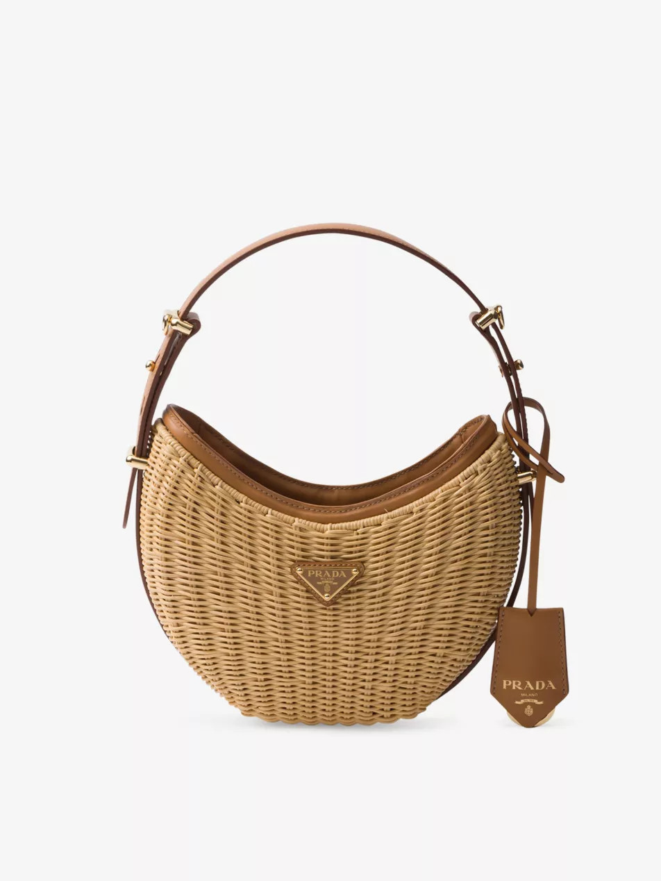 Arqué woven and leather shoulder bag | Selfridges