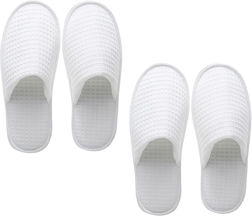 QUUPY 2 Pairs Closed Toe Spa Slippers Hotel Guest for Party and Travel | Amazon (UK)