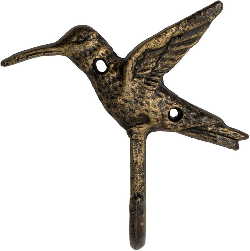 Wall Mounted Cast Iron Home Decor Single Hook with Unique Design (Hummingbird) | Amazon (US)