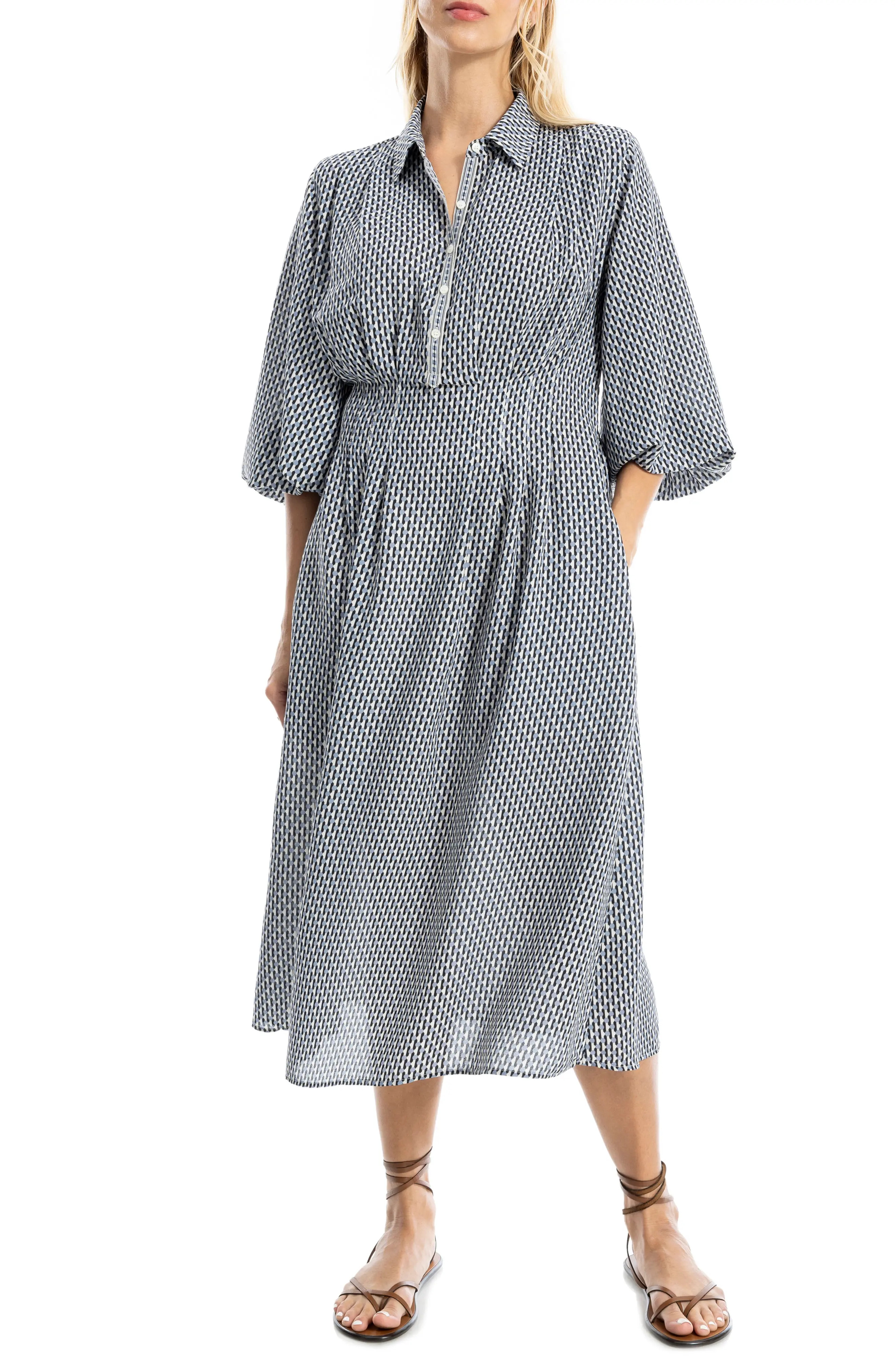 Balloon Sleeve Midi Shirtdress (Women) | Nordstromrack | Nordstrom Rack