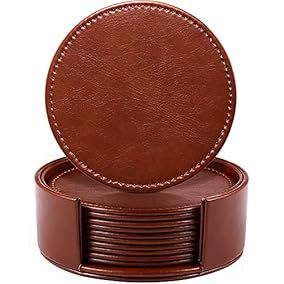 LAMOTI Leather Coasters for... | Amazon (US)