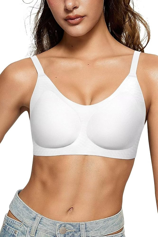 Vertvie Women's Seamless Wireless Bras No Underwire Smooth U Push Up Bra Full Coverage Support Br... | Amazon (US)