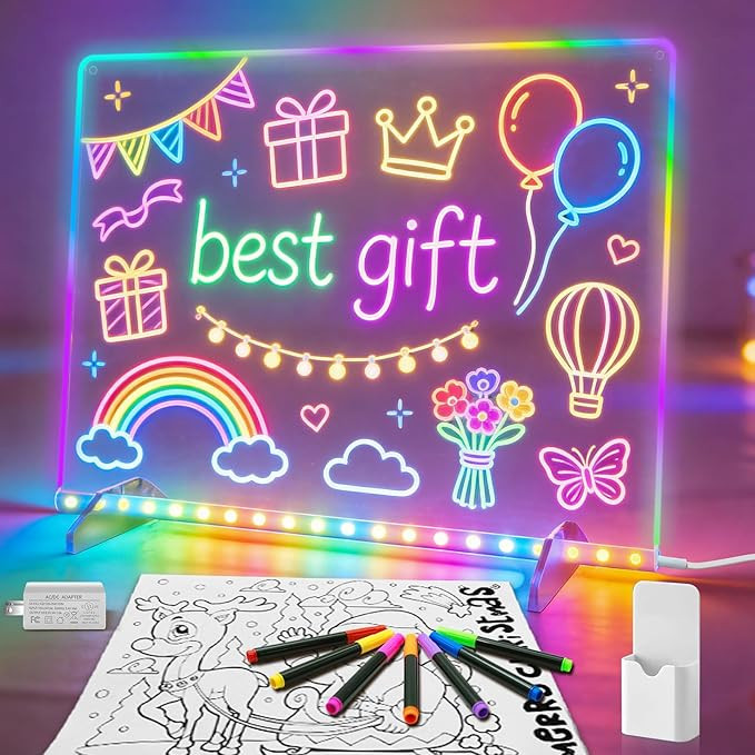 Led Note Board with Colors,16''Drawing Tablet,6 Modes & 8 Colors Light Up Drawing Board,Kids Toy ... | Amazon (US)
