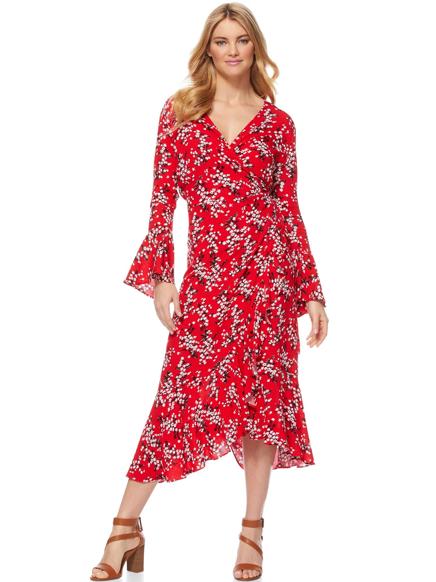 Scoop High Low Wrap Dress Women's | Walmart (US)