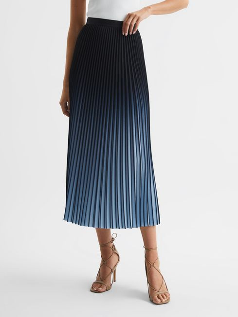Ombre Pleated Midi Skirt | Reiss UK