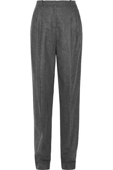 Michael Kors Collection - Pleated Wool And Cashmere-blend Tapered Pants - Dark gray | NET-A-PORTER (UK & EU)