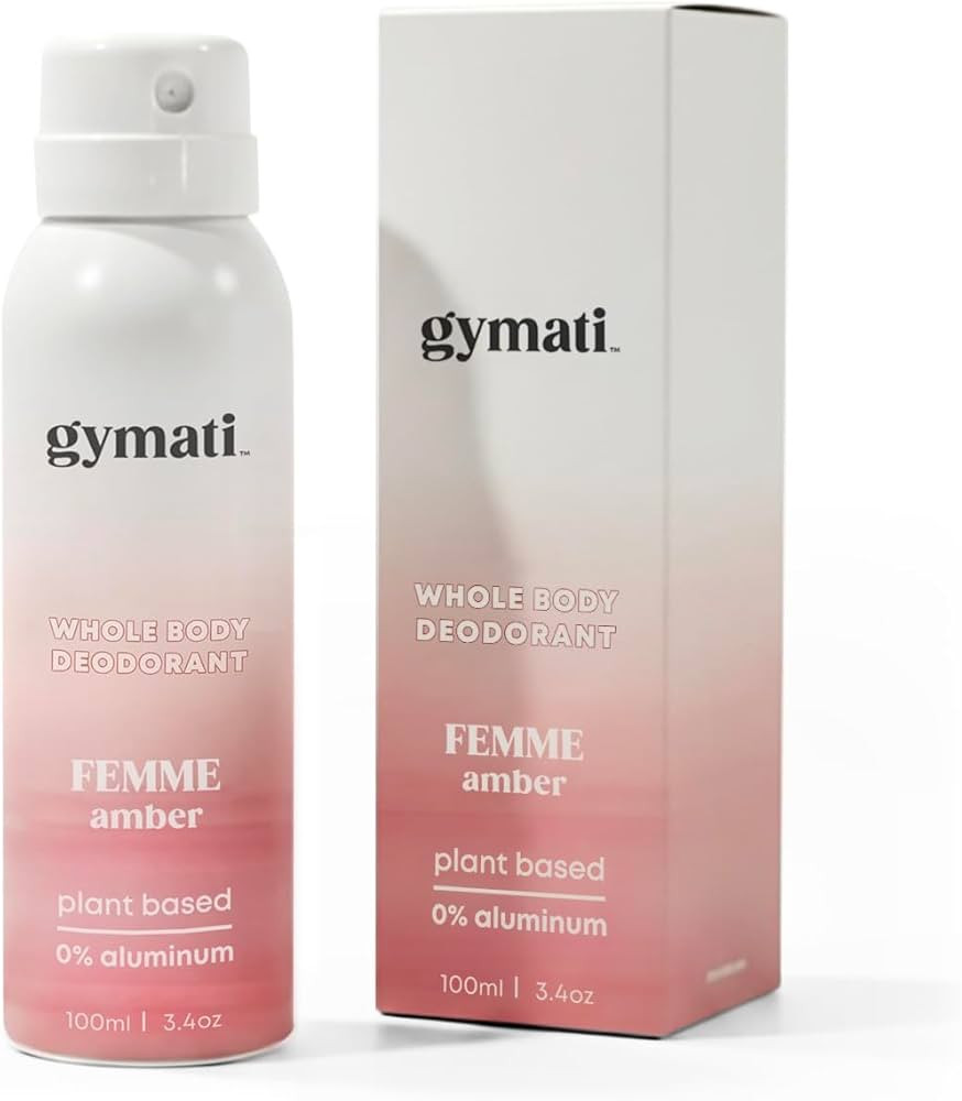 Gymati Natural Deodorant Body Spray \u2013 Aluminum-Free, Plant-Based Blend with Aloe & Zinc, Lon... | Amazon (US)