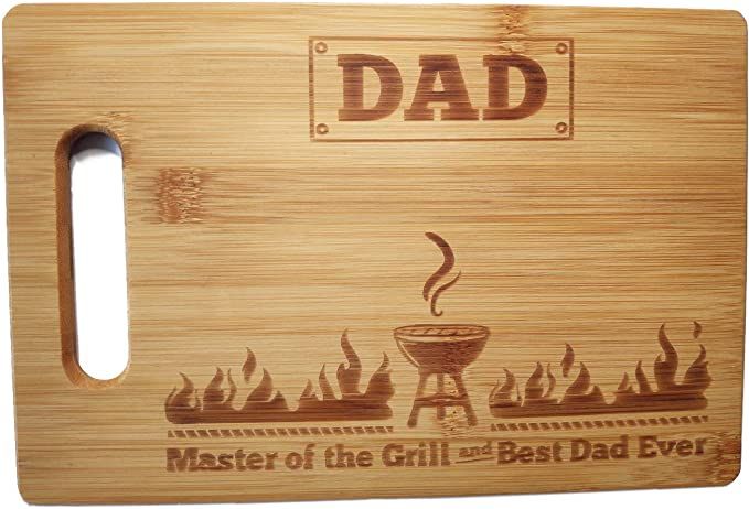 Laser Engraved Cutting Board Master of the Grill and Best Dad Ever Gift For father Birthday Gifts... | Amazon (US)