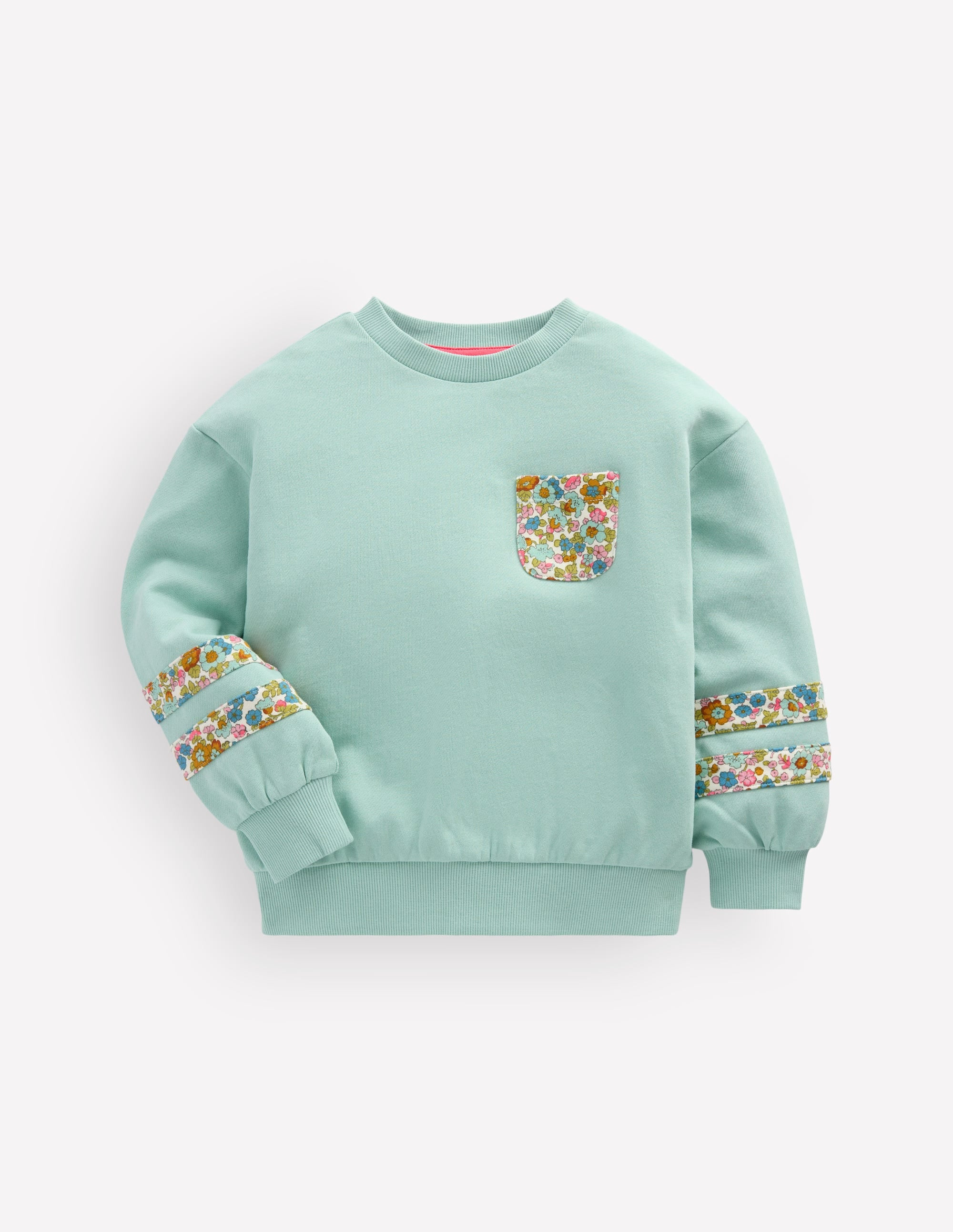 Relaxed Panel Sweatshirt-Harbor Grey Floral | Boden (US)