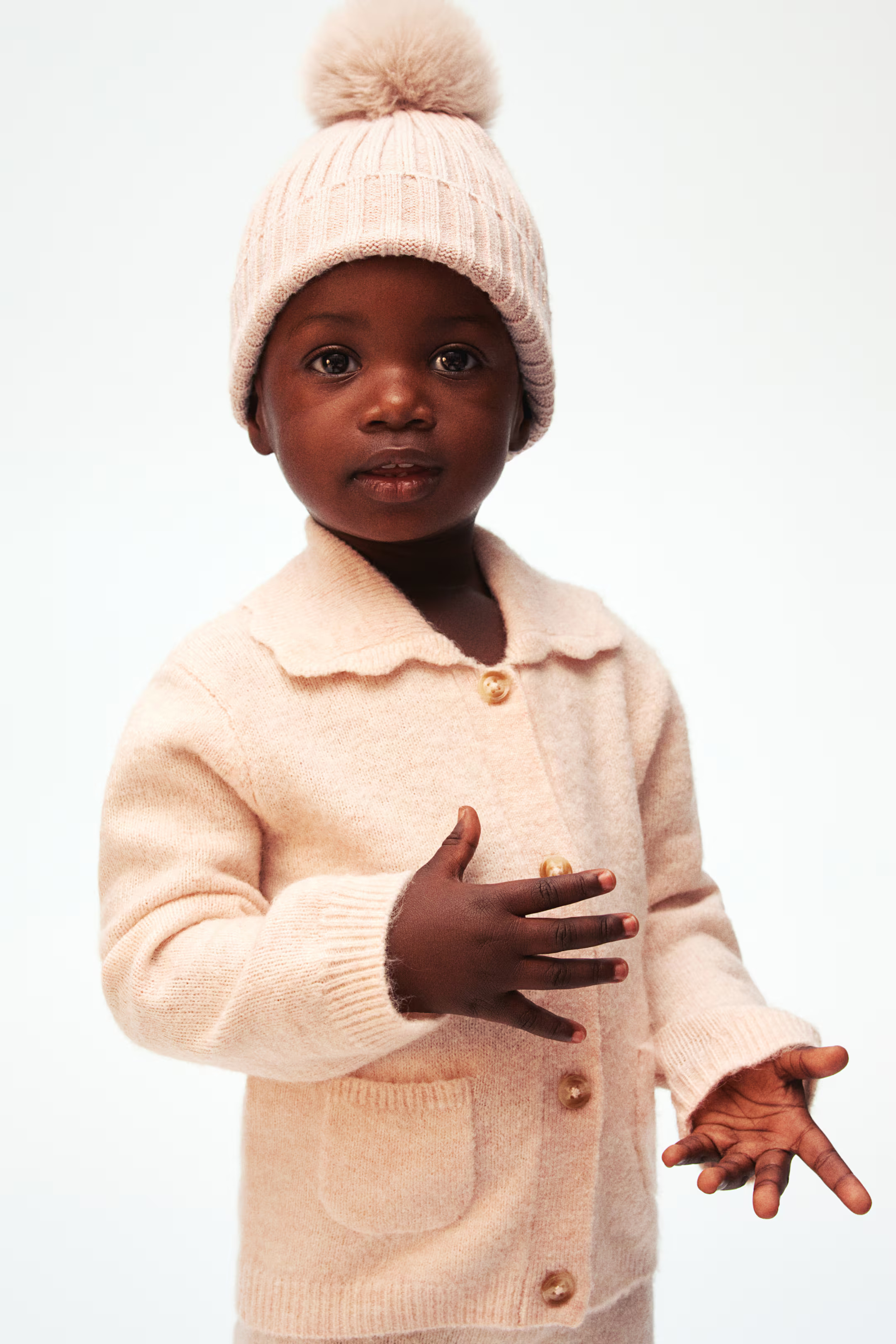 Rib-knit Pompom Hat - Cream - Kids | H&M US | H&M (US + CA)
