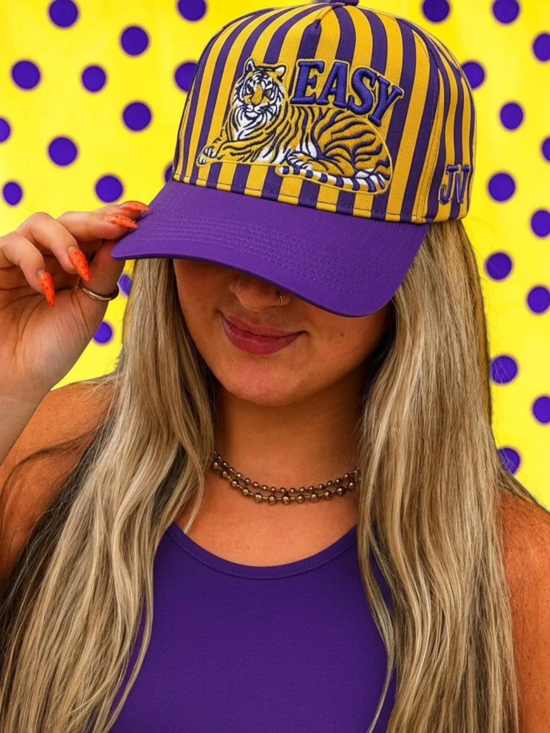Purple and Gold Easy Tiger Striped Cap | Etsy (Global)