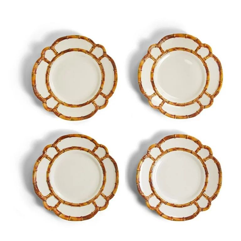 Two's Company Set of 4 Bamboo Touch Dinner Plate - Walmart.com | Walmart (US)