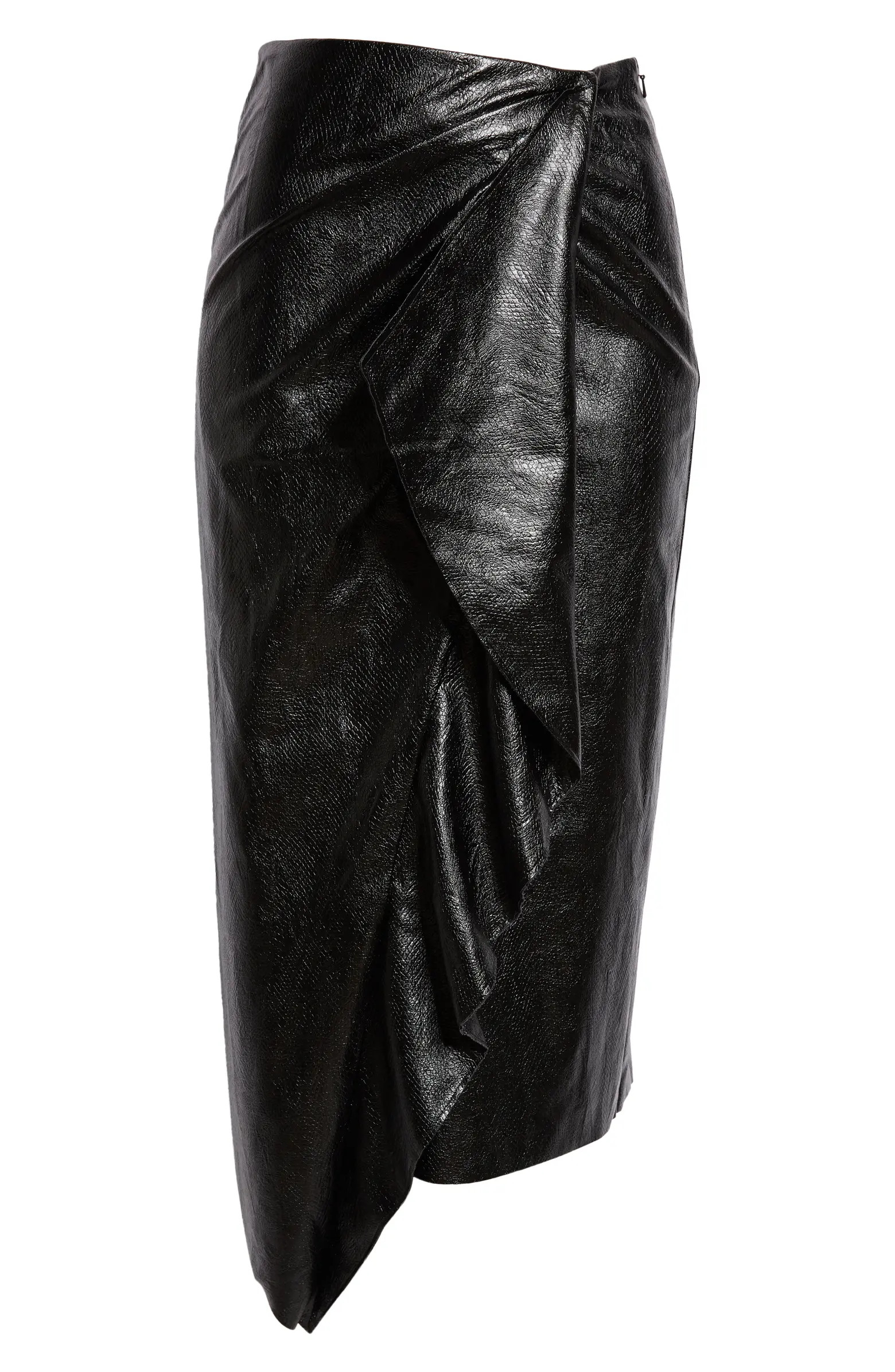 Ramy Brook Quinn Ruffle Faux Leather Midi Skirt | Nordstrom | Nordstrom