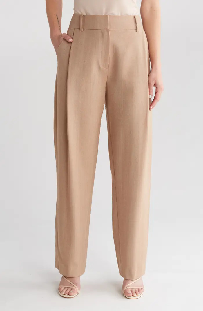 Herringbone Pleated Wool Blend Pants | Nordstrom Rack