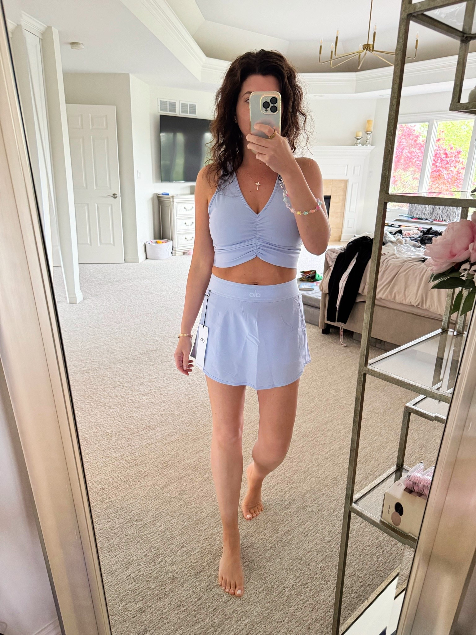 Couldn’t even wait to clean up before trying this on 😂💙

The Alo Aloversary sale is SO good right now and this color is even prettier in person. Definitely one of my favorite shades they’ve done lately.

Sizing details because I always appreciate when other girls share them:
• wearing a small in the skirt
• wearing a large in the top

I actually own this top in a small too, but sized up this time because I wanted more of a true top feel instead of a sports bra fit 🤍

#LTKmomlife #LTKSaleAlert #LTKActive