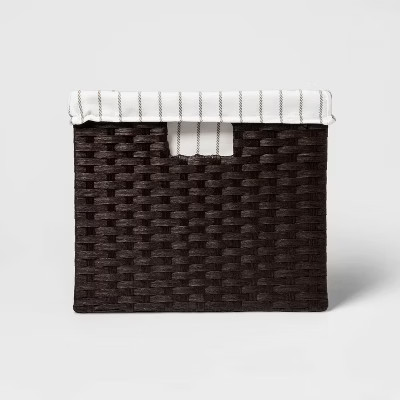 Large Lined Milk Crate Dark Brown Weave 11"x13" - Threshold™ | Target