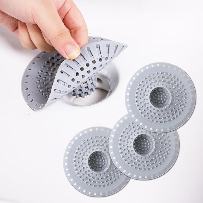 Bathtub Drain Hair Catcher, Silicone Tub Hair Catcher Drain Protector Strainer, Collapsible Showe... | Amazon (US)