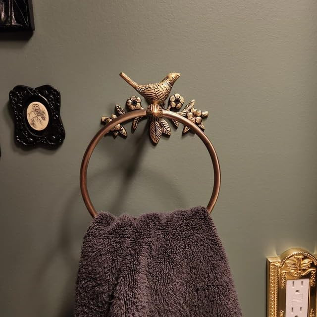 STYLENT Decor Solid Brass Bird Antique Towel Ring Bathroom Accessories Retro Hardware Bath Towel ... | Amazon (US)