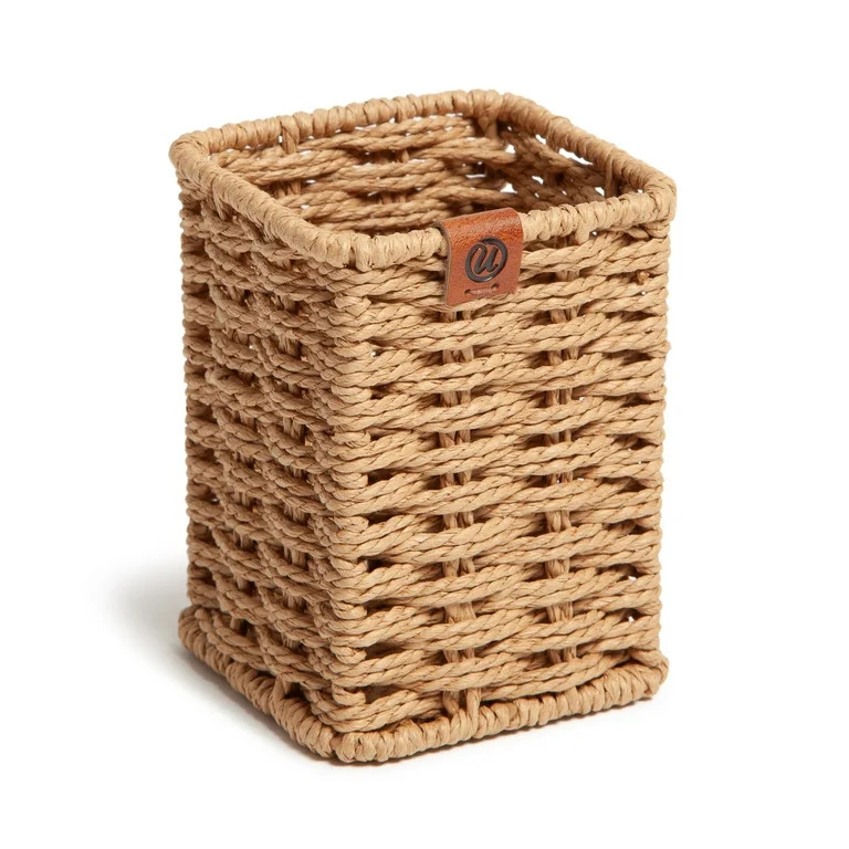 U Brands Woven Pencil Cup, 3.2 x 3.2 x 4.2 in, Boho Chic, Made of Natural Materials | Walmart (US)