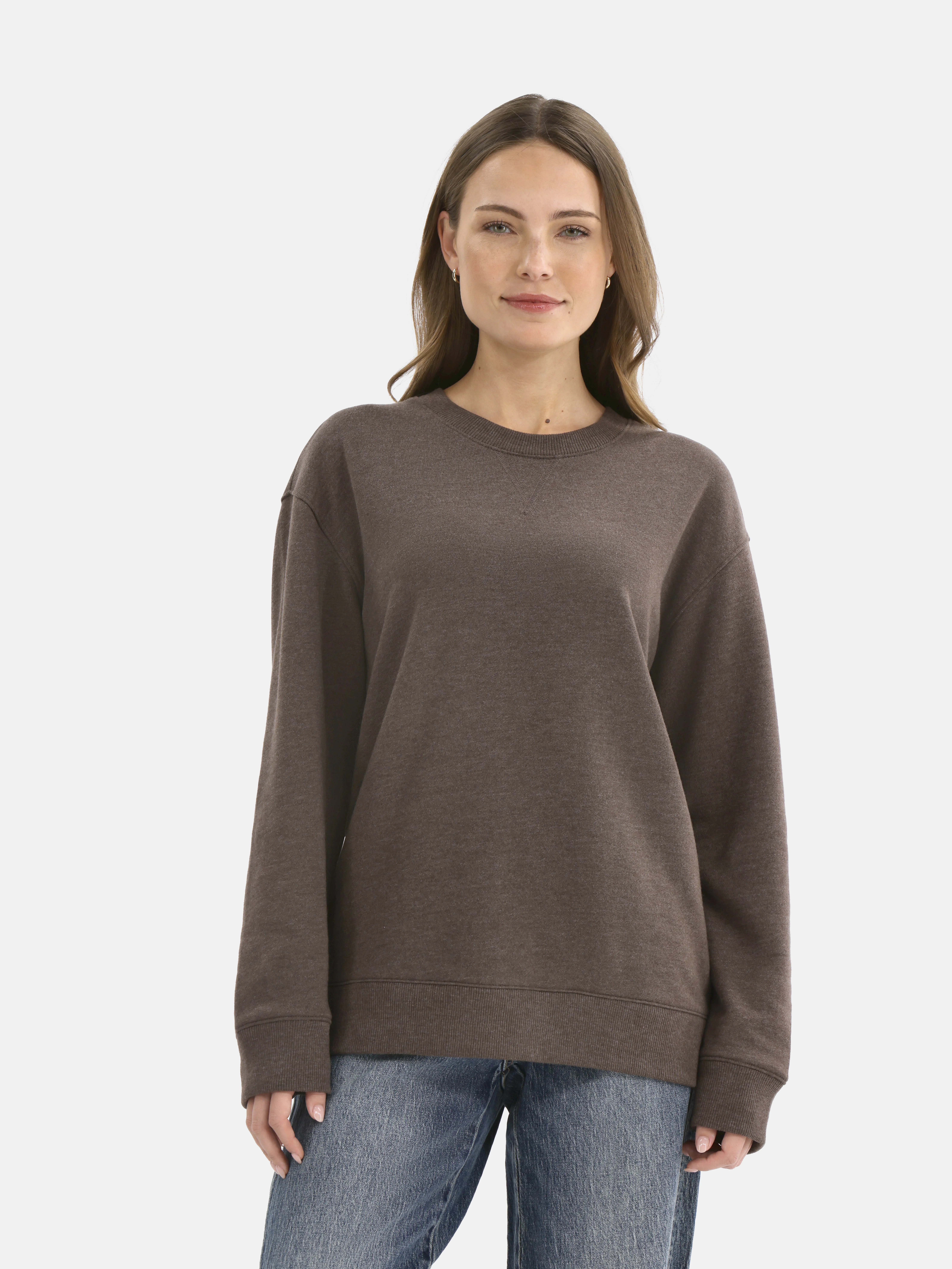 Time and Tru Women's and Women's Plus Crewneck Sweatshirt with Long Sleeves, Sizes XS-4X | Walmart (US)