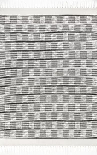 Gray Gia Checkered Tasseled 8' x 10' Area Rug | Rugs USA