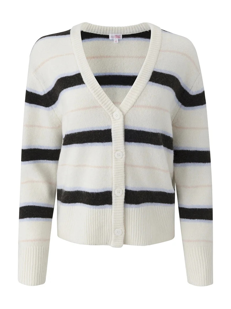 Mills by Millie Bobby Brown Women's Wide Stripe Sweater Cardigan, Sizes XXS- XXL | Walmart (US)