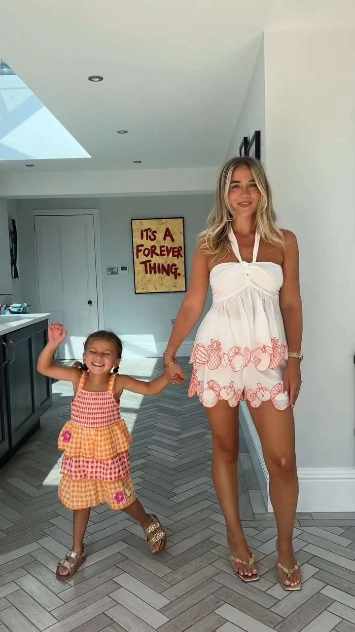 River Island, Denim Mini Dress, Mini Dress, White Halter Neck Top, Embroidered Shorts, Yellow Mini Dress 

 #LTKuk #LTKsummer #LTKeurope