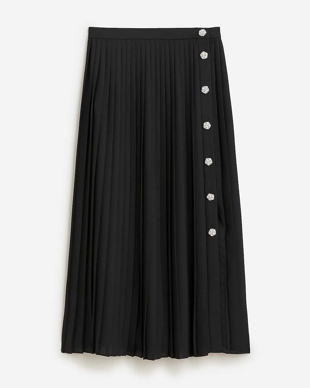 Pleated midi skirt with jewel buttons | J. Crew US