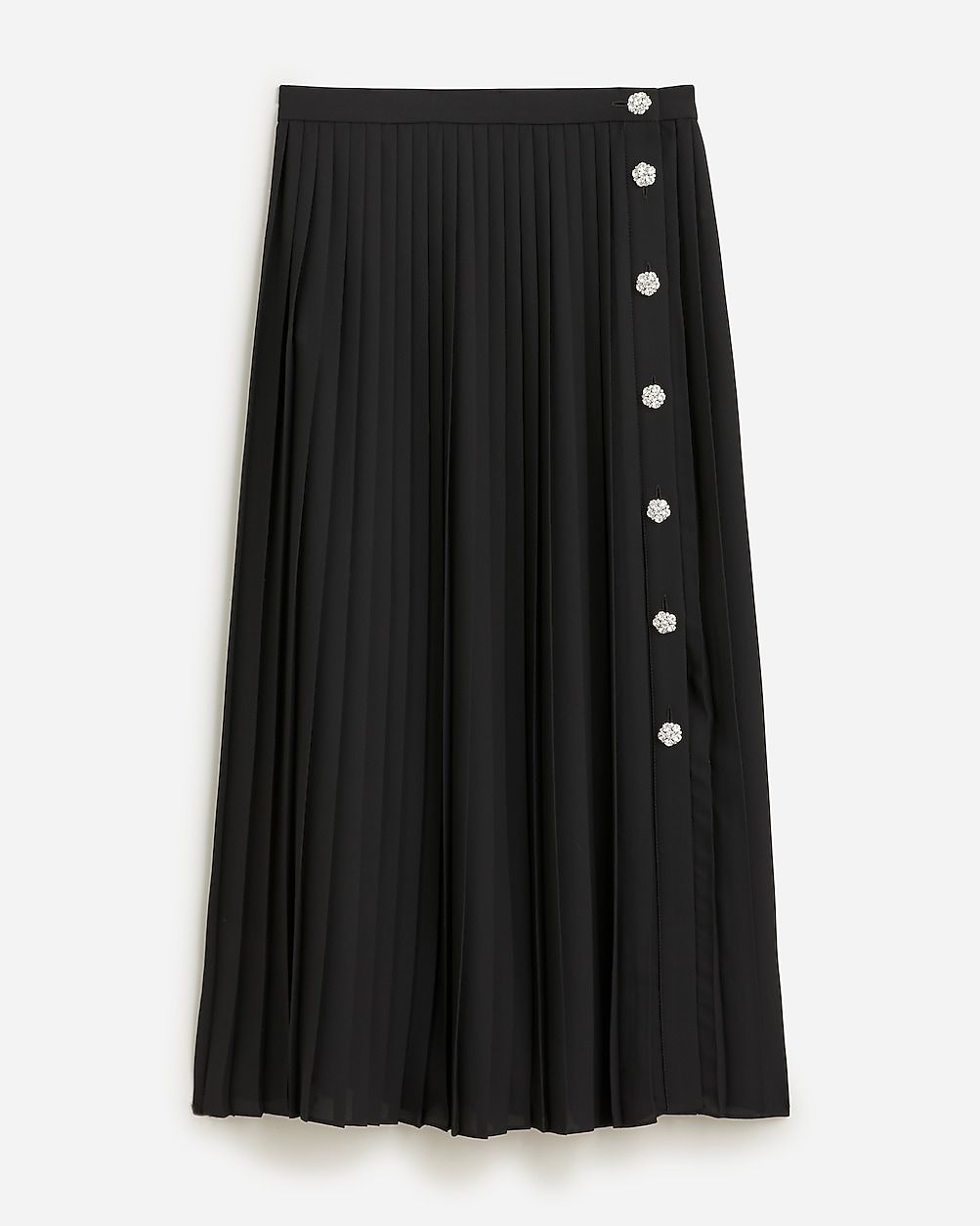 Pleated midi skirt with jewel buttons | J.Crew US