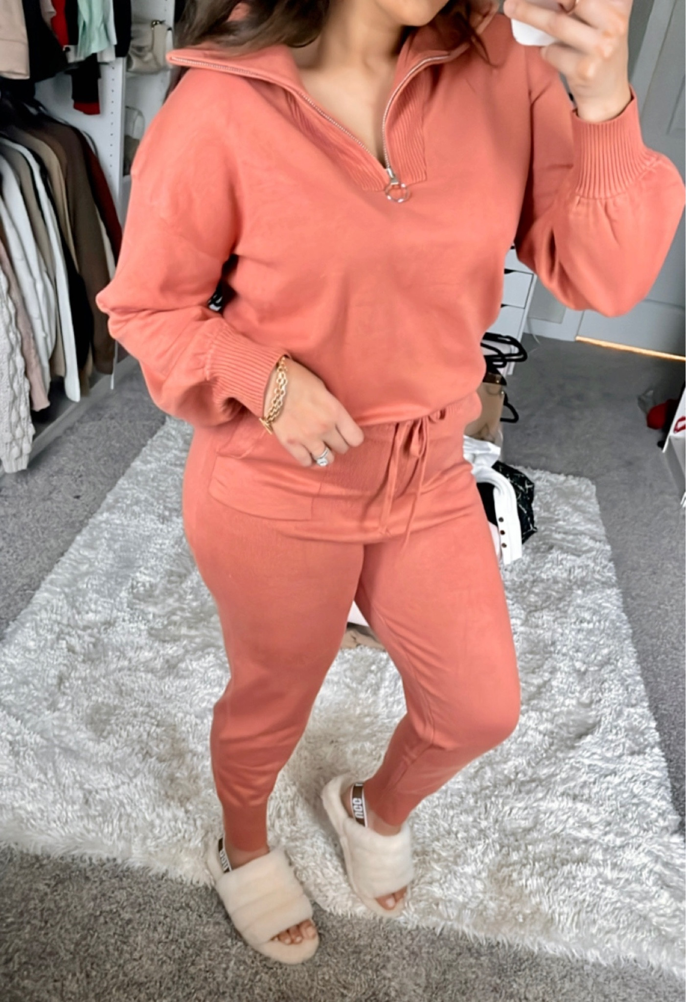 The best Amazon lounge wear 2 piece set! This set features a half zip, knit material, lots of stretch, & a drawstring elastic waistband. It’s available in so many colors as well! It runs big so definitely size down one size! I am wearing a size medium for reference. 

#LTKFind #LTKGiftGuide #LTKunder100