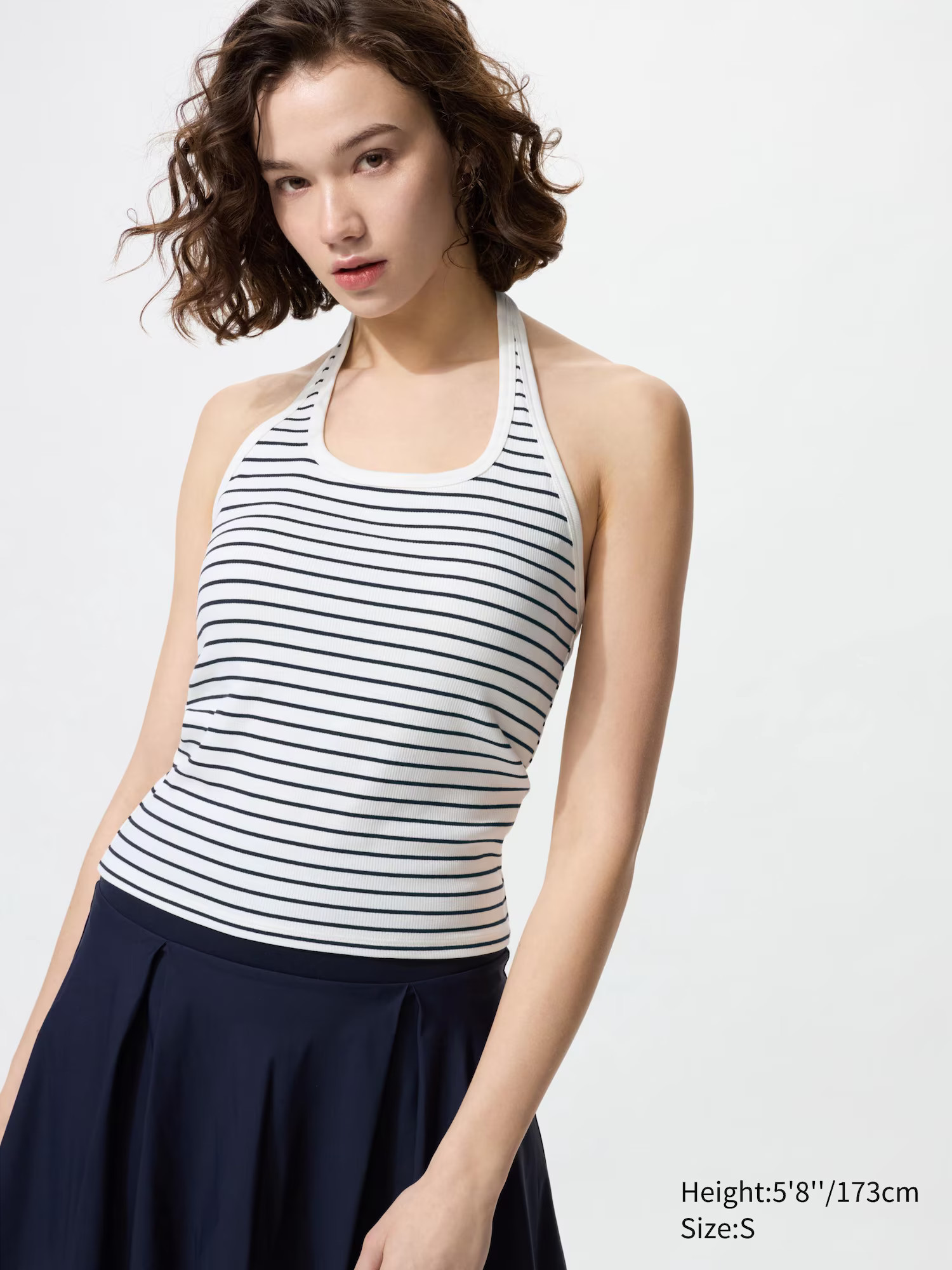 Open Back Halter Bra Top | Striped | UNIQLO (US)