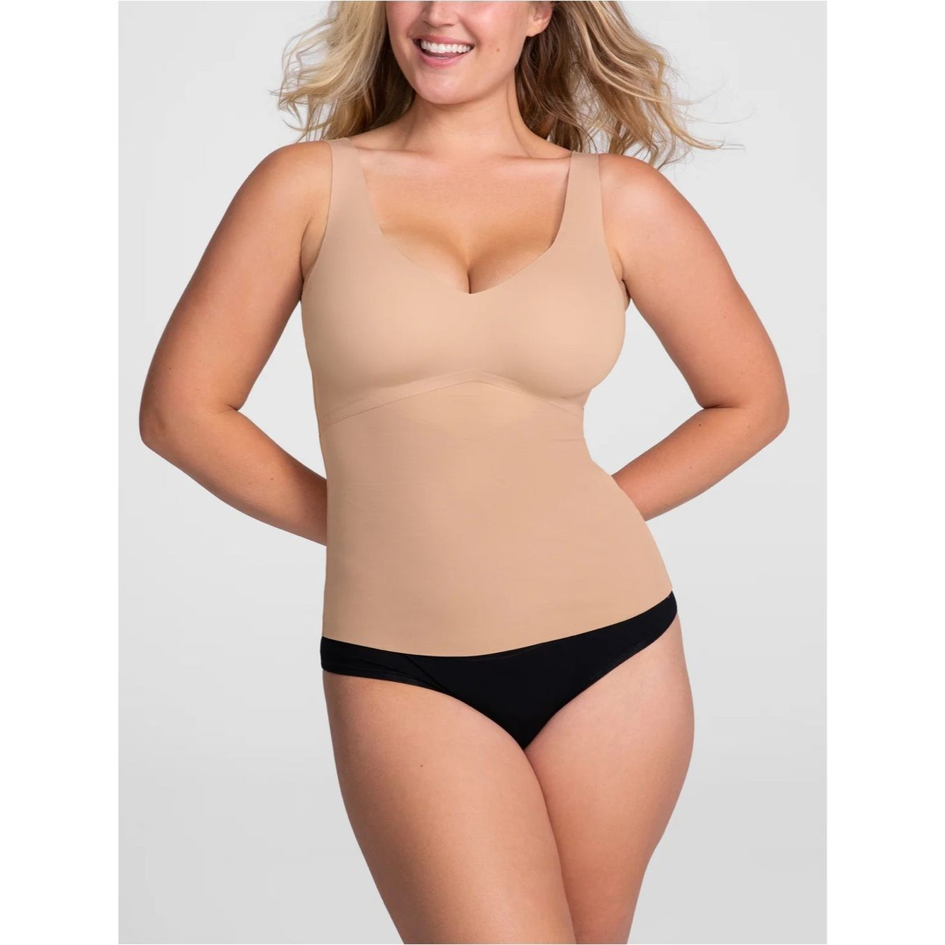 Honeylove Liftwear Shapewear V-Neck Tank Top In Sand Womenâs Plus Size 1x | Poshmark